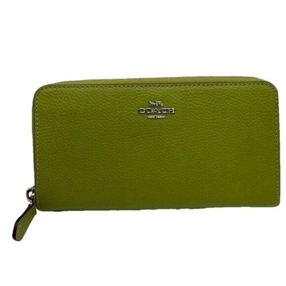COACH Olive Green Zip Around Wallet - Picture 1 of 11